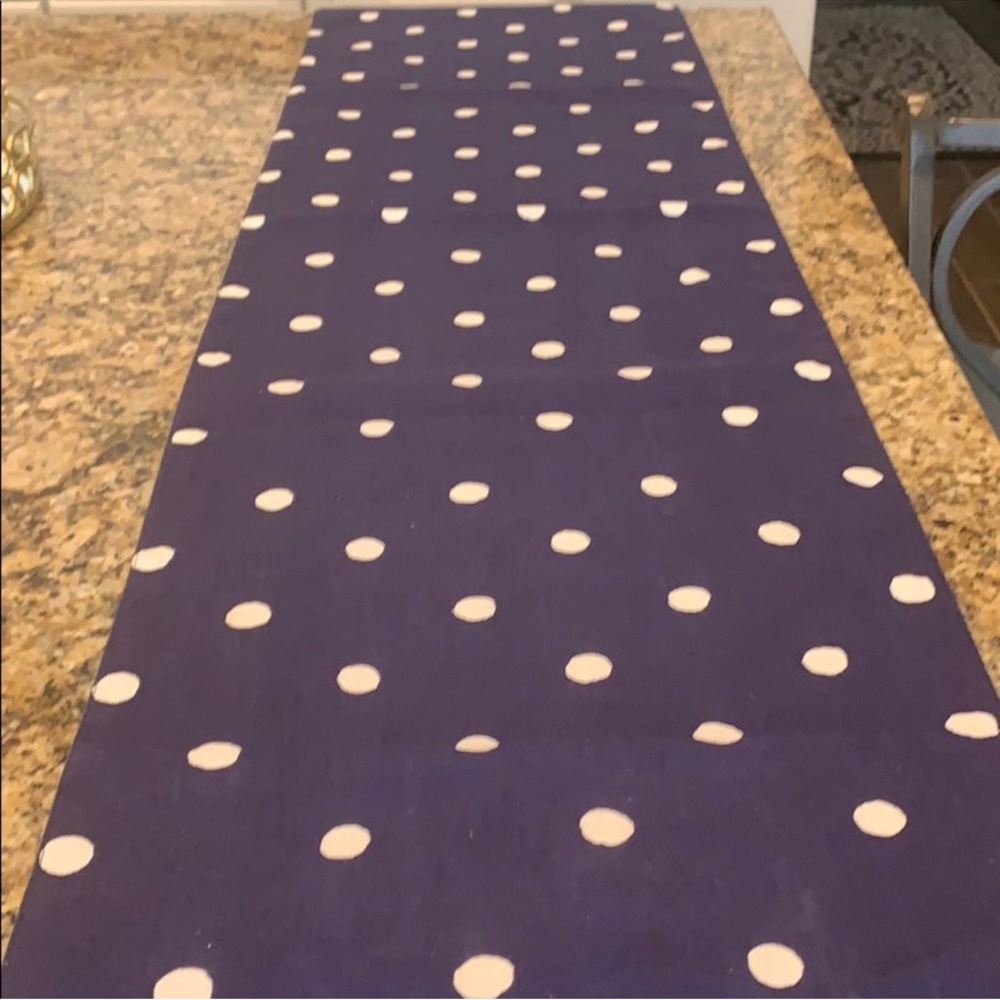 Kate Spade Navy and White Polka Dot Table Runner